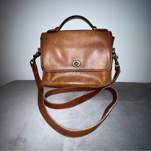 Vintage Coach Court Purse Tan, Brown Leather